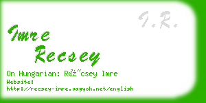 imre recsey business card